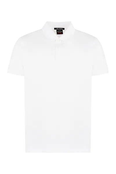 Paul & Shark Short Sleeve Cotton Polo Shirt In White