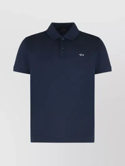 Paul & Shark Short Sleeve Polo Shirt And Collar In Multi