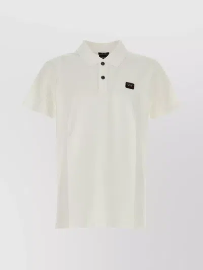 Paul & Shark Short Sleeve Polo Shirt Collar In White