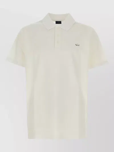 Paul & Shark Short Sleeve Polo Shirt Collared Design In White