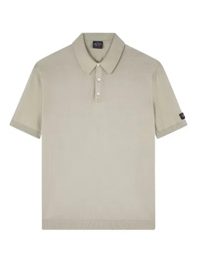 Paul & Shark Short-sleeve Polo Shirt In Gray