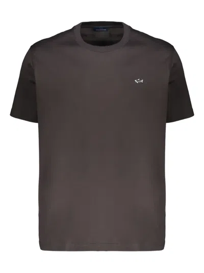 Paul & Shark Short-sleeved Round-collar T-shirt In Brown