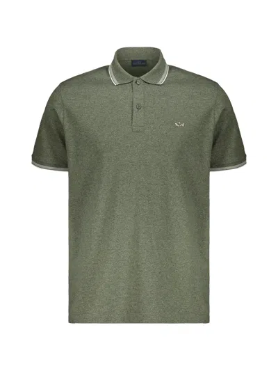 Paul & Shark Short-sleeved Cotton Polo Shirt In Green