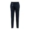 Paul & Shark Silk And Stretch Cotton Chino Silk Trousers In Blue