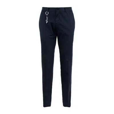 Paul & Shark Silk And Stretch Cotton Chino Silk Trousers In Blue