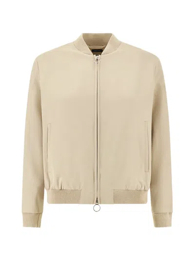 Paul & Shark Silk Bomber Jacket In Neutral