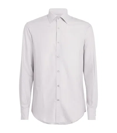 Paul & Shark Silk-cotton-cashmere Shirt In Gray