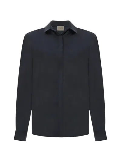 Paul & Shark Silk Twill Shirt In Blue