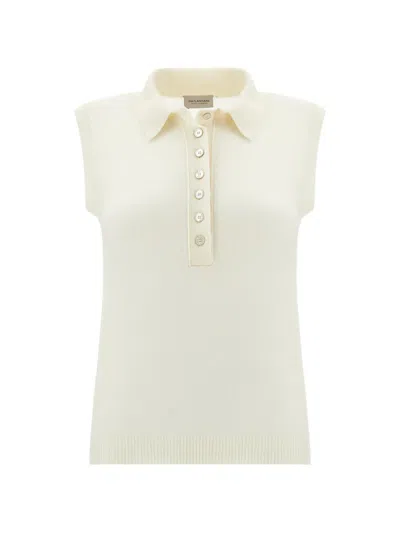 Paul & Shark Sleeveless Knitted Polo Shirt In Nude