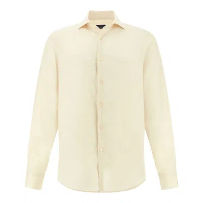 Paul & Shark Soffio Linen Shirt In Neutral