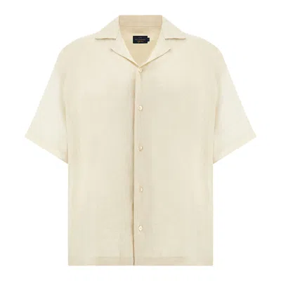 Paul & Shark Pocket Linen Shirt In Neutral