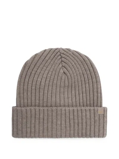 Paul & Shark Soft Cool Touch Ribbed-knit Beanie Hat In Purple