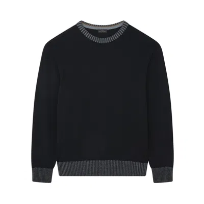 Paul & Shark Soft Cool Touch Wool Crewneck Sweater In Black