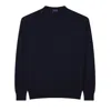 Paul & Shark Soft Cool Touch Wool Crewneck Sweater With Shark Fin Embroidery In Blue