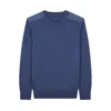 Paul & Shark Soft Cool Touch Wool Crewneck Sweater With Typhoon® Details In Blue