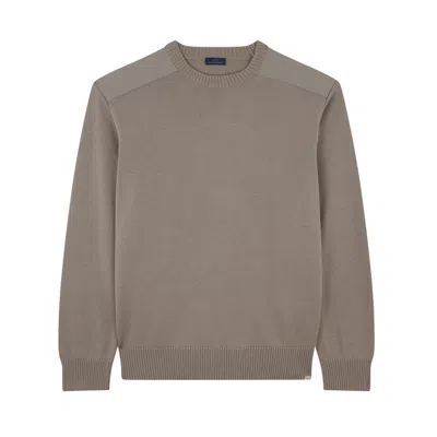 Paul & Shark Soft Cool Touch Wool Crewneck Sweater With Typhoon® Details In Brown