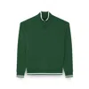 Paul & Shark Soft Cool Touch Wool Half Zip Sweater In Green