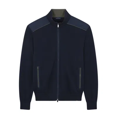 Paul & Shark Soft Cool Touch Wool Zip-up Sweater With Typhoon® Platinum Details In Black