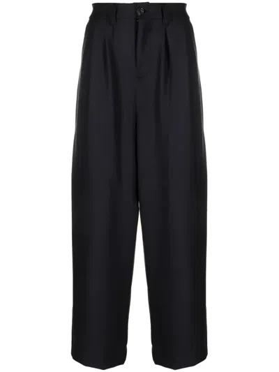 Paul & Shark Straight-leg Wool-blend Trousers In Blue