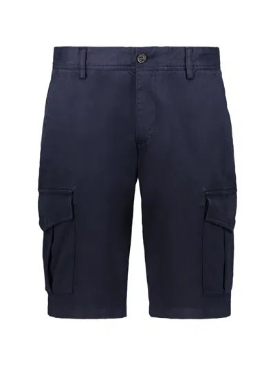 Paul & Shark Straight-leg Cargo Shorts In Blue