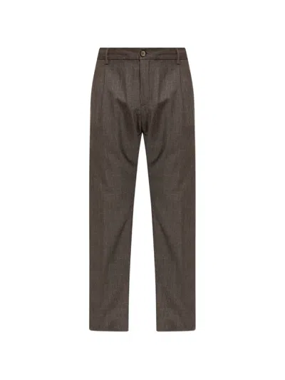 Paul & Shark Straight-leg Tailored Trousers In Brown