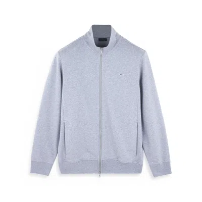 Paul & Shark Stretch Fleece Cotton Zip-up Sweatshirt In Blue