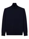 Paul & Shark Stretch Turtleneck Shark Embroidery Sweater In Blue