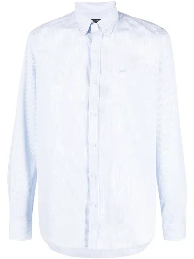 Paul & Shark Stripe-pattern Cotton Shirt In Weiss