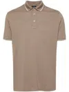 Paul & Shark Striped-border Polo Shirt In Brown