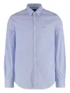 Paul & Shark Striped Button-down Cotton Shirt In Blue