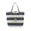 Paul & Shark Striped Canvas Bag With Heraldic Embroidery In Blue