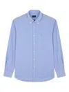 Paul & Shark Striped Cotton Poplin Shirt In Blue