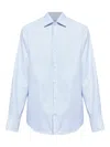 Paul & Shark Striped Cotton Shirt In Blue