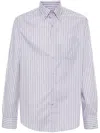Paul & Shark Striped Cotton Shirt In Grey