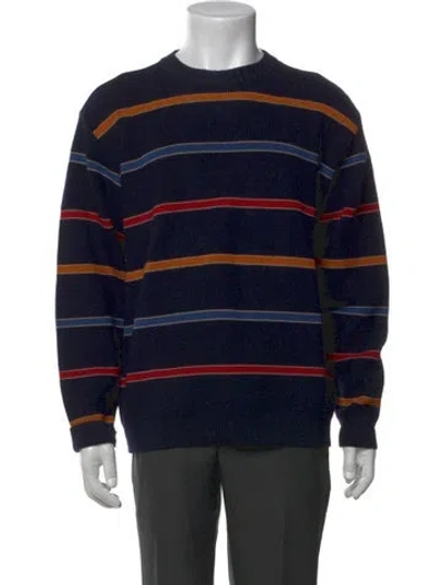 Pre-owned Paul & Shark Striped Crew Neck Pullover In Blue
