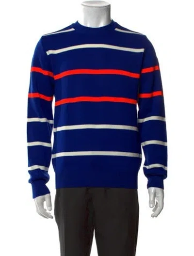 Pre-owned Paul & Shark Striped Crew Neck Pullover In Blue