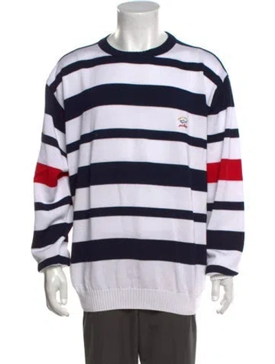Pre-owned Paul & Shark Striped Crew Neck Pullover In Blue