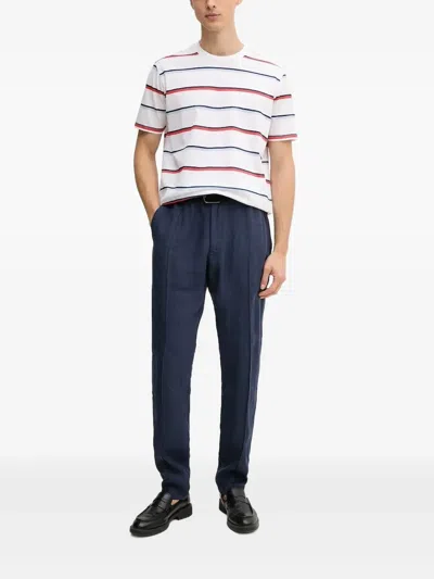 Paul & Shark Striped Crew-neck T-shirt In Multi