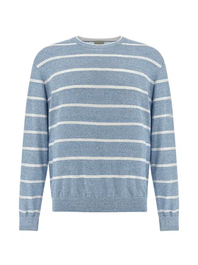 Paul & Shark Maglia Girocollo In Lino E Cotone Urukai In Blue
