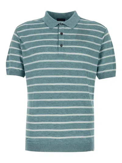 Paul & Shark Striped-detail Polo Shirt In Green