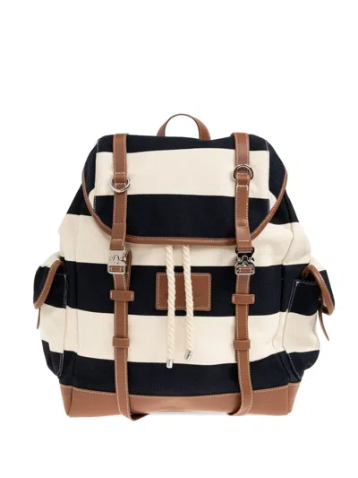 Paul & Shark Striped Drawstring Backpack In Multi