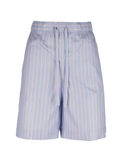 Paul & Shark Striped Drawstring-waist Shorts In Gray