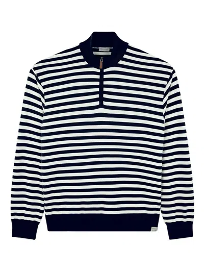 PAUL & SHARK STRIPED HALF-ZIP SWEATER