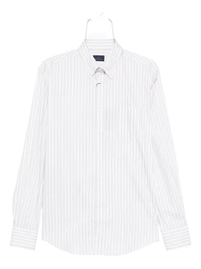 Paul & Shark Striped Long-sleeve Shirt In White