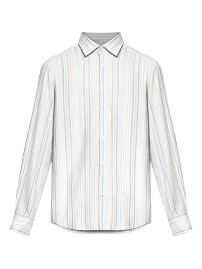 Paul & Shark Striped Long-sleeve Shirt In Neutral