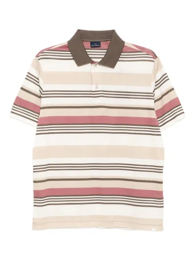 Paul & Shark Striped Polo Shirt In Neutral