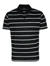 Paul & Shark Black Short Sleeve Striped Polo In Black