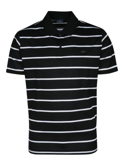 Paul & Shark Striped Polo Shirt In Blue