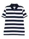 Paul & Shark Striped Polo Shirt In Blue