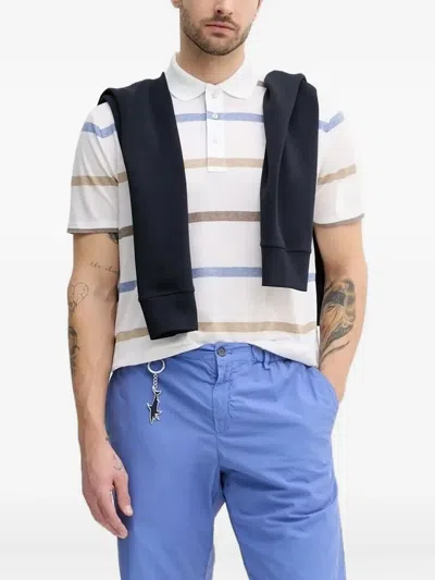 Paul & Shark Striped Polo Shirt In Multi
